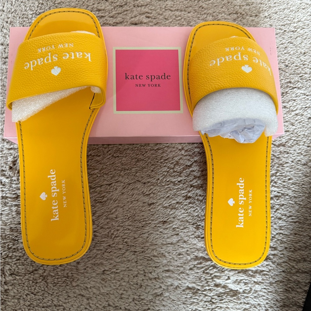 Kate Spade Yellow Peyton Slide Sandals